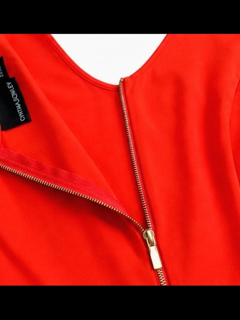 Cynthia Rowley Red Scoop-Neck Skater Dress - Picture 3 of 4